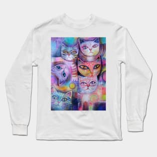Mother cat and kittens II Long Sleeve T-Shirt